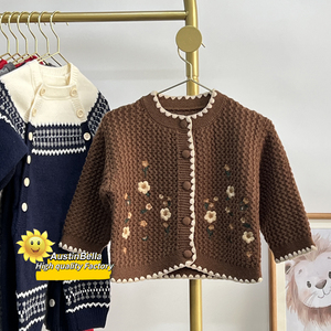 AustinBella – Fabricant de haute qualité – Cardigan en coton tricoté épais pour bébés et jeunes filles – Collection Hiver Décontractée - Product Image 5