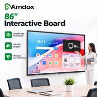 Amdox 43 50 55 65 75 86 Akıllı Ekran Beyaz Tahta Android 9 Göz Koruyucu LCD Ekran İnteraktif Akıllı Tahta Okul Toplantıları için