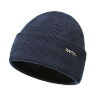 Bonnet en tricot côtelé noir uni, bonnet personnalisé brodé, bonnet d'hiver chaud unisexe, bonnets personnalisés avec logo, couleur unie, luxe