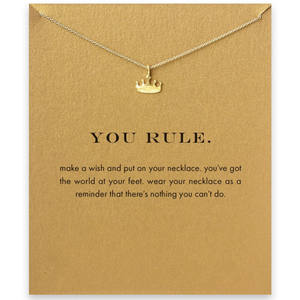 Collar con colgante de hueso de la clavícula, Gargantilla corta, corona, color dorado - Product Image 5