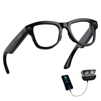 Lunettes intelligentes SANVNET GS5 Max AI à double objectif, caméra vidéo 8MP 4K, lunettes de soleil connectées avec étui de charge