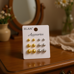Orecchini Ilan 5mm 6mm 8mm in Oro e Argento, Gioielli alla Moda - Product Image 3