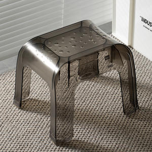 Taburete apilable de acrílico transparente Moritaka Faction, taburete bajo cuadrado de plástico para niños, banco para el hogar - Product Image 2