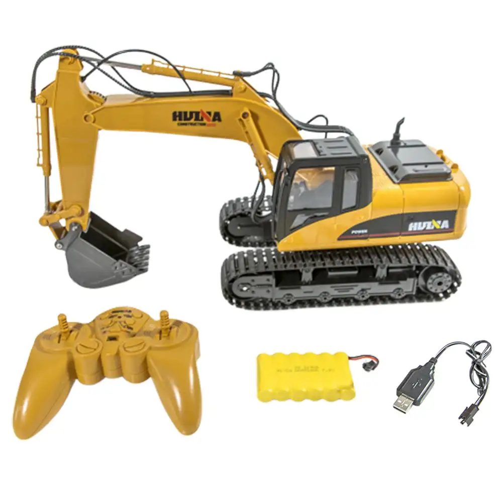 Huina 1550 Remote Control Excavator RC Construction Vehicles 15 Channel 2.4G Full Function Digger Toys with Sound and Light