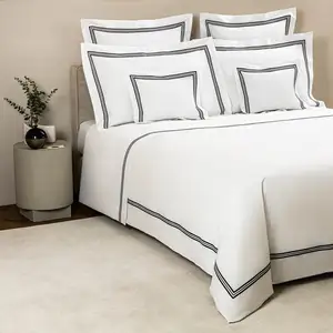 Bedding Luxury Hotel Bed Quilt Cover Set Bedding Sets Comforter Bedding Cover Sateen Cotton King Size 300 Thread Count Cotton Bedsheet