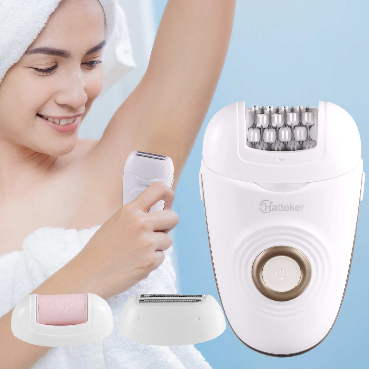 Hatteker HT-6258 Epilator - Cordless Hair Remover for Women