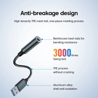 Adaptateur audio USB vers jack 3,5 mm, carte son externe, prise en charge du micro TRRS, convertisseur stéréo auxiliaire pour PC Windows, ordinateur portable, Mac, Linux