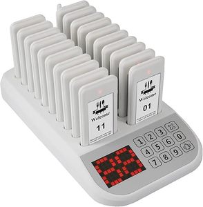 ระบบเรียกคิวไร้สายสีดำและสีขาวสำหรับร้านอาหาร รถขายอาหาร บาร์ และคาเฟ่ - Product Image 1