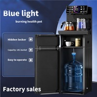 Distributeur d'eau sur pied pour bar à thé, chaud, froid et tempéré, avec télécommande tactile, alimentation automatique en eau, double bouilloire