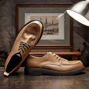 Men's Brown Genuine Leather Business Formal <b>Shoes</b> Stylish British Style Gentleman's Cowhide <b>Height</b> <b>Increasing</b> Autumn <b>Shoes</b> - Product Image 2