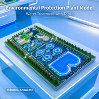 Maquette d'usine de traitement des eaux usées pour la protection de l'environnement, en plastique ABS, design moderne, réservoirs circulaires