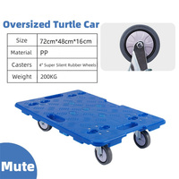 Portable 200kg en plastique tortue chariot transpalette quatre roues plate-forme OEM personnalisable industriel stockage outil chariot