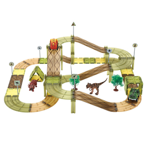 Venta de fábrica, juguete educativo creativo con tema de dinosaurio para niños, pista de coches de carreras de mármol, juego de bloques de construcción magnéticos, Juguetes - Product Image 1