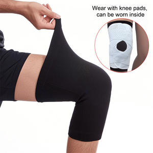 Genouillère avec deux stabilisateurs latéraux, genouillère avec rotule ouverte et sangles de fixation réglables en forme de V, genouillères médicales - Product Image 6