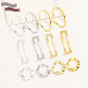 Pendentif Géométrique Irrégulier Nantong en Cuivre Plaqué Or 18K, Breloques DIY pour Boucles d'Oreilles, Unisexe, Usage Quotidien - Product Image 1