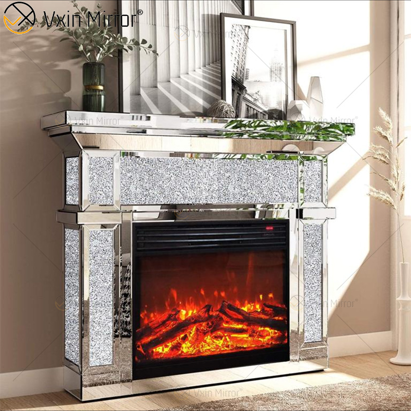WXF-2131 алмаз интеллигентая (ый) Зеркало камин с дистанционным управлением Smart плита горячая продажа 48 Inch закрытый серебро огонь Железный стиль
