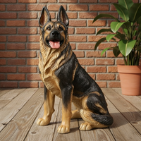 Statue de chiot berger allemand, décoration moderne, statue de chien en résine, décoration intérieure, art moderne, décoration extérieure pour jardin, pelouse, terrasse, décoration de chien pour anniversaire