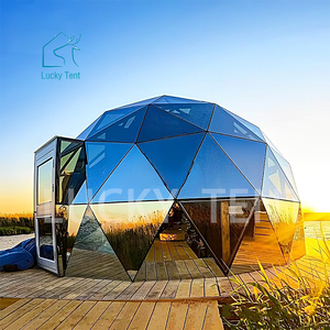 Tente dôme insonorisée pour le <span class=keywords><strong>camping</strong></span> en verre géodésique Tente dôme en verre de luxe pour le jardin de villégiature - Product Image 1