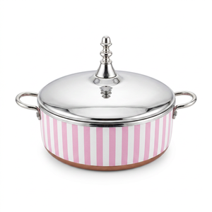 Casserole isolée à double paroi pour restaurant d'hôtel, ensemble de 3 casseroles de service en bois et acier inoxydable - Product Image 1