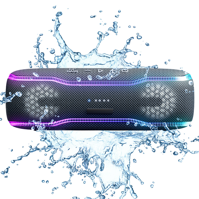 Rgb Colorful Plastic Outdoor Waterproof Two-way Party Portable Computer Speaker High Quality Wireless BT 5.1 IPX7 18m Range