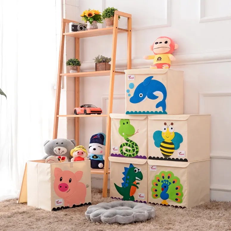 Kleine Speelgoed Borst Opvouwbare Stapelbare Opslag En Organisatie Box Voor Kids-Kwekerij, Woonkamer, speelkamer-Toy Bin Met Deksel