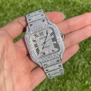 Hochwertige Luxus-Moissanit-Uhr, personalisierte Iced-Out-Uhr als Geschenk, Großhandel direkt ab Werk, Iced-Out-Mechanikuhren im Hip-Hop-Stil - Product Image 1