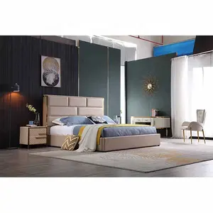 C2020 Factory offer modern home bedroom furniture king size bed gold frame luxury bed