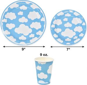 Moderno Juego de Vajilla Desechable de Plástico de 24 Piezas para Fiestas, Incluye Cuchillos, Platos de Papel y Vasos - ¡Gran Venta para Cumpleaños y Bebés! - Product Image 3
