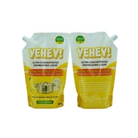 Sac de stockage liquide en plastique composite couleur OEM avec bec verseur pour l'emballage de savon vaisselle et de produits chimiques de nettoyage domestiques