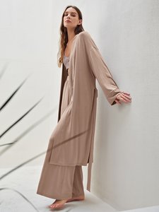 Peignoir de bain en viscose de bambou avec ceinture à l'avant Robes de détente personnalisées pour femmes - Product Image 2