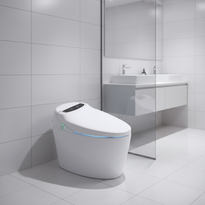 <span class=keywords><strong>WC</strong></span> intelligent en céramique à prix abordable avec télécommande, évacuation en P/S, siège chauffant et double chasse d'eau - Product Image 1