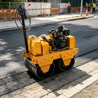 Rouleau compresseur vibrant portatif à tambour simple ou double, essence, diesel ou électrique, pour la compactation des allées, des cours et des chaussées en asphalte