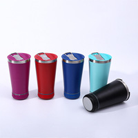 Tasse isotherme Bluetooth transfrontalière en acier inoxydable 304 de 16 oz avec ouvre-bouteille intégré pour bière et isolation thermique, idéale pour la voiture