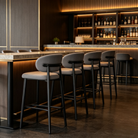Tabourets de bar de luxe légers, tabourets de bar d'îlot avec dossier, chaises modernes et simples pour la maison, chaises hautes pour caisses enregistreuses et comptoirs.