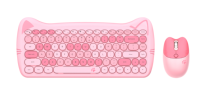 Mini clavier et souris en forme de chat mignon de conception de mode pour les filles et les enfants cadeau ensemble de clavier et de souris sans fil