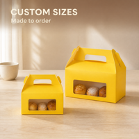 Boîte à gâteau en papier jetable en gros avec poignée, emballage personnalisé pour boulangerie, à emporter, pour anniversaire, mariage, fête