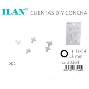 Perline a forma di croce Ilan 12x14 mm colore naturale per fai da te - Product Image 2