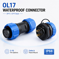 Conector Circular Compatible con SP17 de la Serie OL17, Conector de Aviación IP68 Resistente al Agua, Adaptador de Corriente de Nylon Macho y Hembra de 3, 4, 5, 7 y 9 Pines