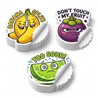 Autocollants en vinyle imperméables personnalisés, découpés à la forme, résistants à l'huile, avec des motifs de fruits mignons, autocollants avec votre logo pour les bouteilles et les canettes de marque