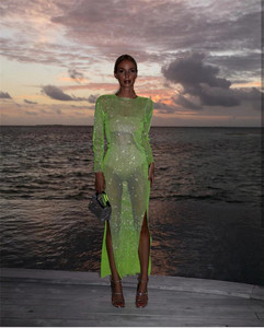 <span class=keywords><strong>Abito</strong></span> da <span class=keywords><strong>donna</strong></span> con scollo rotondo in strass in Mesh per vacanza in spiaggia - Product Image 4