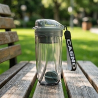 Bouteille de sport personnalisée anti-fuite sans BPA pour les boissons, en plastique, avec boule mélangeuse pour protéines