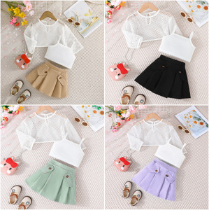 ชุดเสื้อผ้าเด็กผู้หญิงลายดอกไม้สไตล์จีน 3 ชิ้น สำหรับเด็กอายุ 1-6 ปี ประกอบด้วยเสื้อคลุมแขนยาวผ้าตาข่าย + เสื้อแขนกุด + เสื้อเชิ้ต - Product Image 4