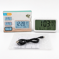 Jam Alarm Digital Meja Pintar Isi Ulang dengan Monitor Suhu Kelembaban, Tampilan Waktu Kalender Tanggal LCD, Fitur Snooze untuk Anak-anak