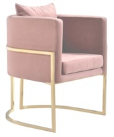 Fauteuil en velours rose, pieds dorés, moderne, canapé-lit, vente en gros, 1 pièce