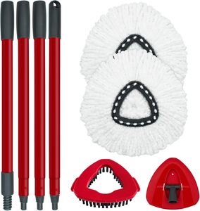 Para <span class=keywords><strong>Vileda</strong></span> 360 EasyWring: Cabezal de microfibra para fregona giratoria, repuesto para fregona giratoria 360 EasyWring, mango de escoba de 4 secciones con rosca USA/Euro - Product Image 1