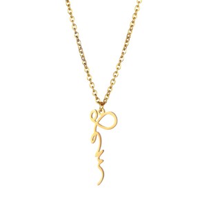Collana con Ciondolo Zodiacale dal Design Semplice in Acciaio Inossidabile Placcato Oro 18K con Catena a Maglie Regalo per Donna Collana Personalizzabile - Product Image 3
