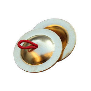 Jouet musical classique pour enfants, cymbales à doigts en cuivre laiton épaissi de 5,5 cm pour l'éducation musicale précoce Orff, instruments de percussion - Product Image 1