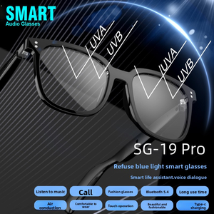 Lunettes de soleil audio intelligentes SG-19 Pro 3-en-1 sans fil TWS avec écouteurs puissants et double puce Bluetooth pour appels et musique - Product Image 2