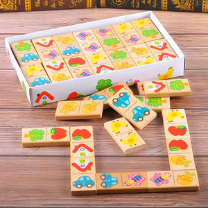 Le plus chaud 28 pièces en bois fruits voiture appariement jardin dominos jouet éducatif pour enfants bois enfants blocs drôles ensemble <span class=keywords><strong>Domino</strong></span> jouet bloc - Product Image 1