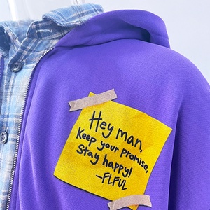 Sudaderas Extra Grandes de 500 g/m², 100 % Algodón, Estilo Camisero a Cuadros, Color Violeta, Sudaderas de Alta Calidad, Fabricante de Chaquetas Personalizadas - Product Image 6